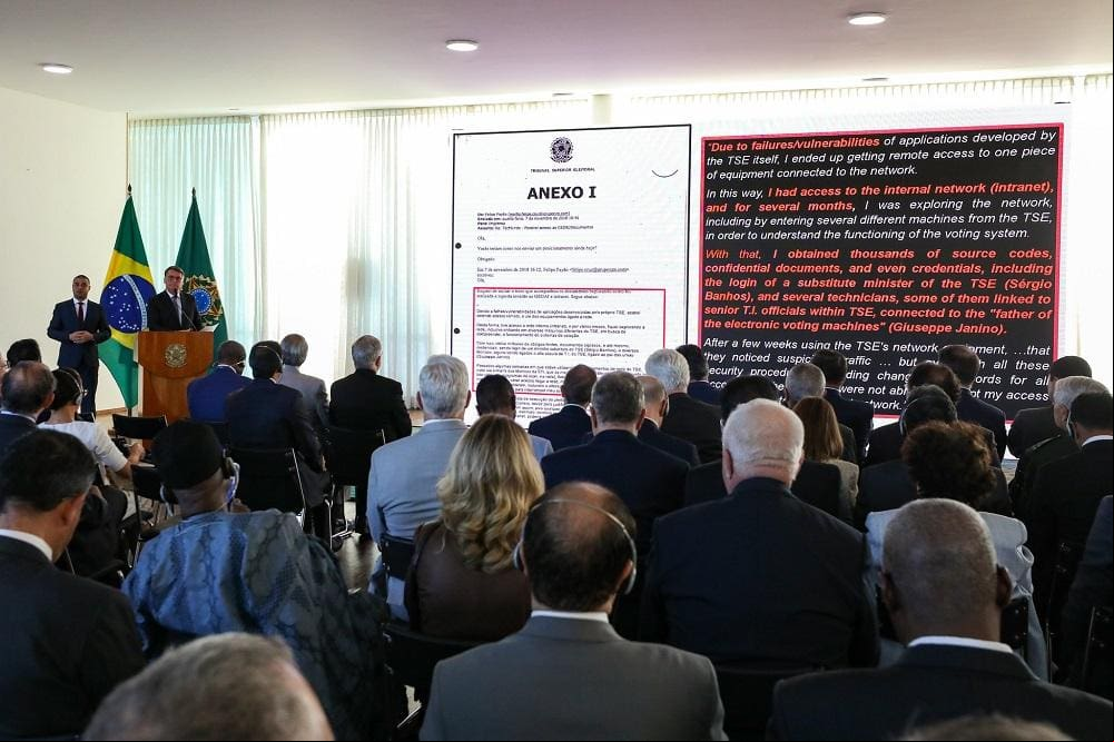 Presidente Jair Bolsonaro reuniu embaixadores nesta segunda-feira (18) em evento fora da agenda oficial
