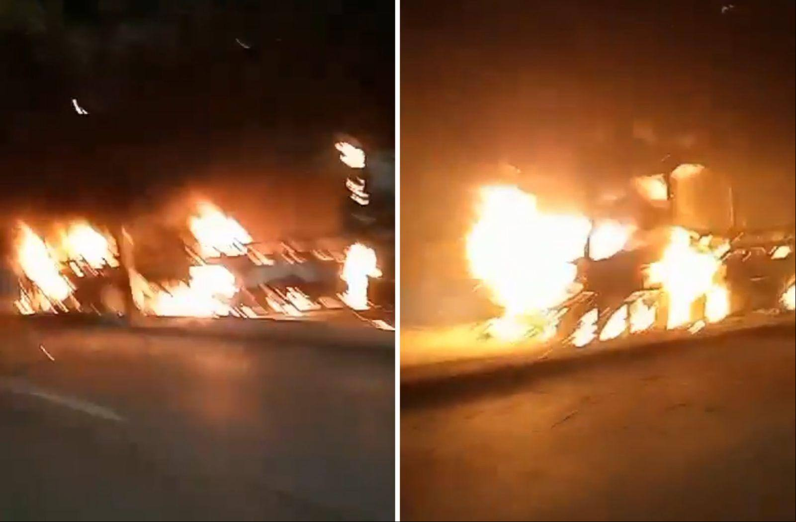 Ônibus foram incendiados durante protesto na avenida Amazonas, em BH