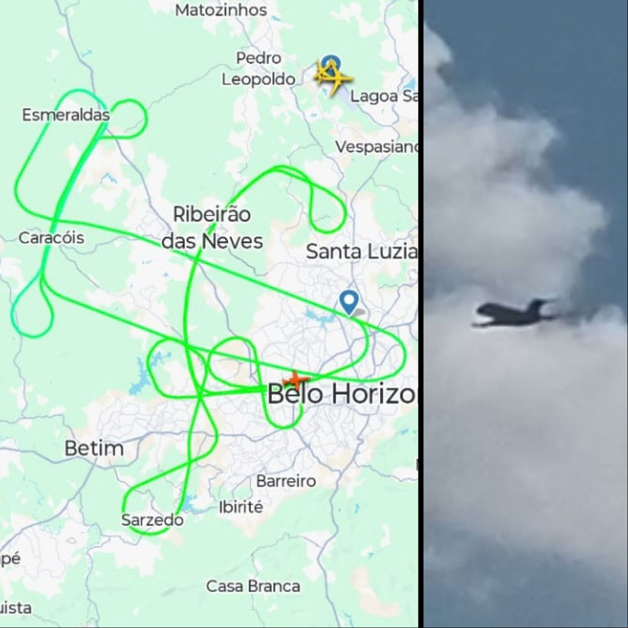 Avião da FAB realizou voos em círculos na região metropolitana de BH